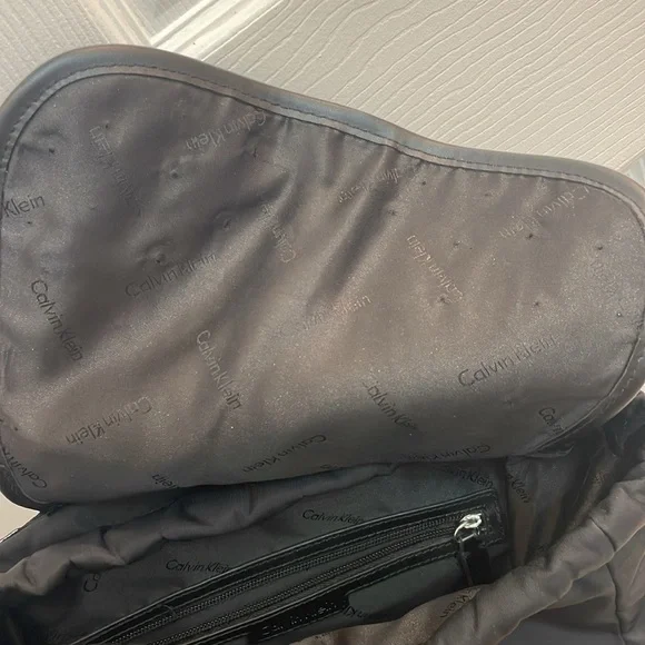 CALVIN KLEIN // black fashion backpack // fold over // TONS of zipper pockets - Picture 15 of 16